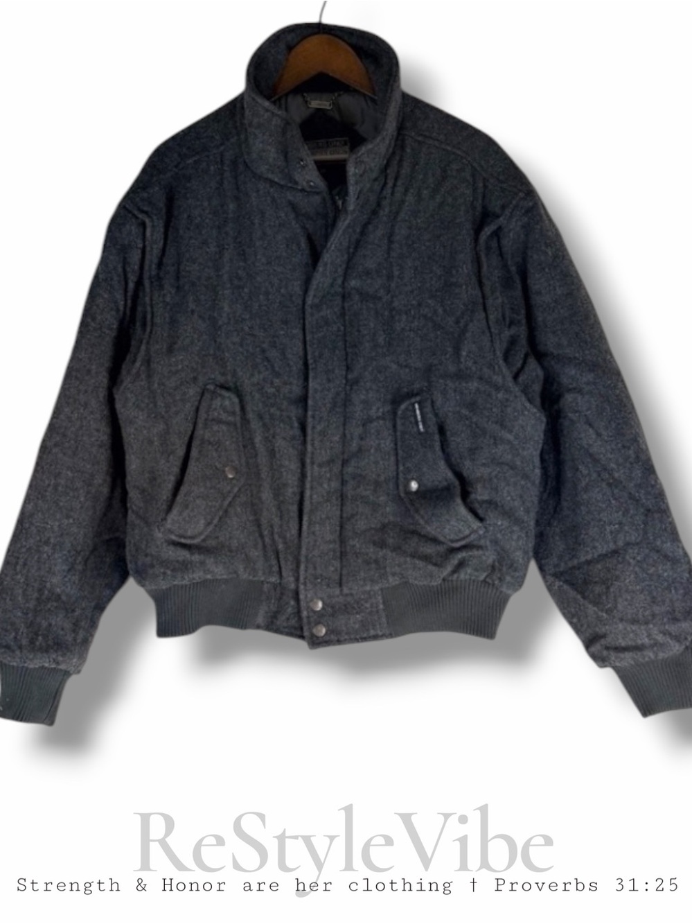 MEMBERS ONLY Men’s Size 44 Jacket Coat Wool Quilted Lined VINTAGE Zipper Close